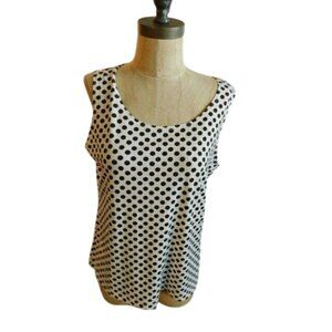Chico's Size M Medium (1) Slinky Stretchy Polka Dot Tank Style Top NWT